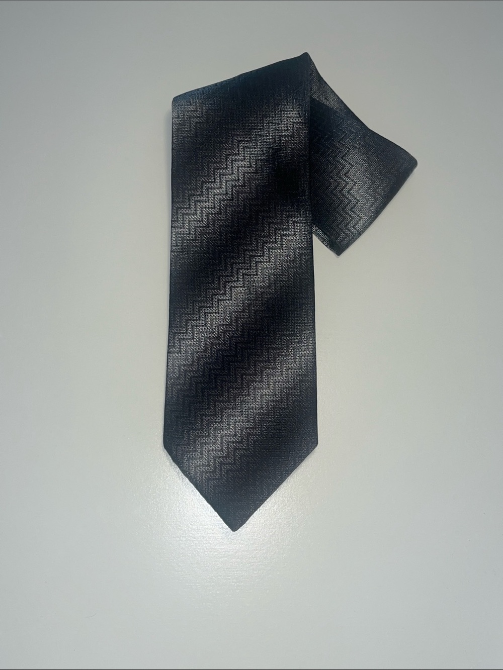 Missoni Gray Classic Zigzag Silk Tie